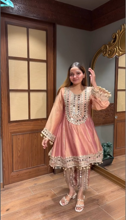 Royal Mirror Work Anarkali Set