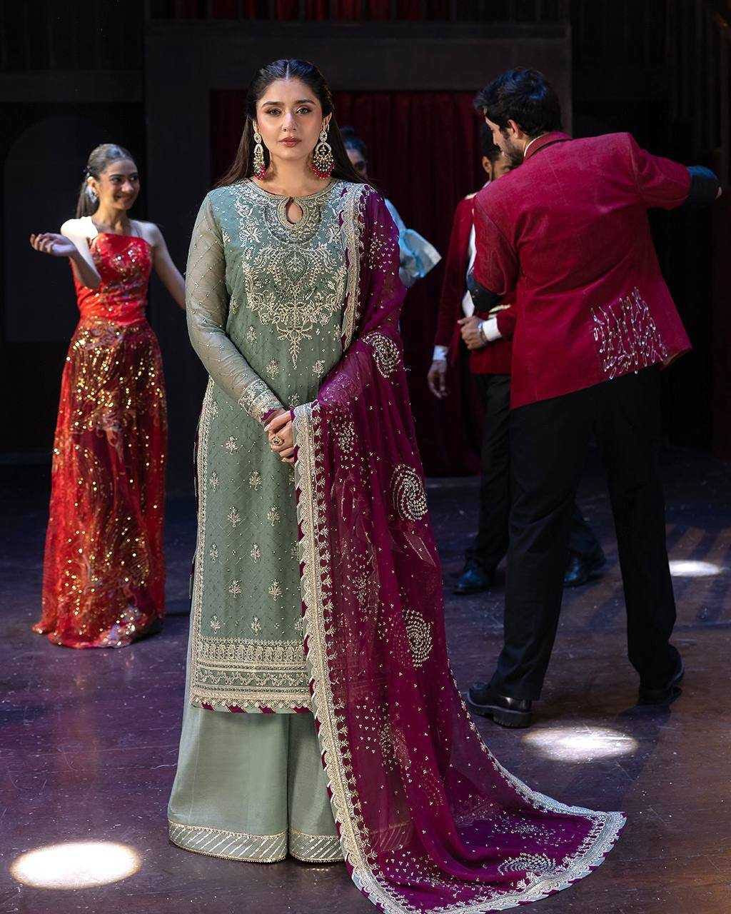3 PIECES KURTI, PENT & DUPATTA WITH EMBROIDERY WORK