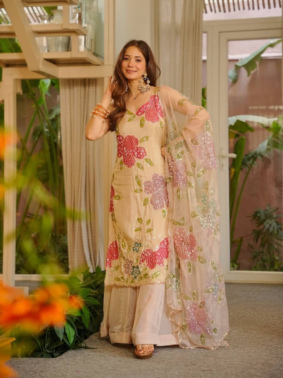 Aurora Luxe Organza Palazzo Co-ord Set
