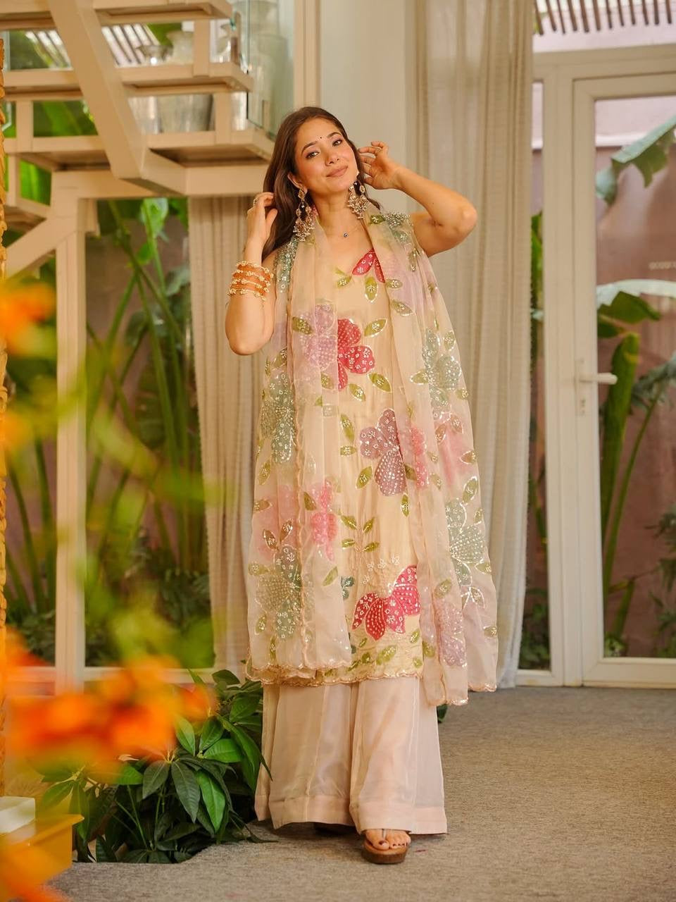 Aurora Luxe Organza Palazzo Co-ord Set