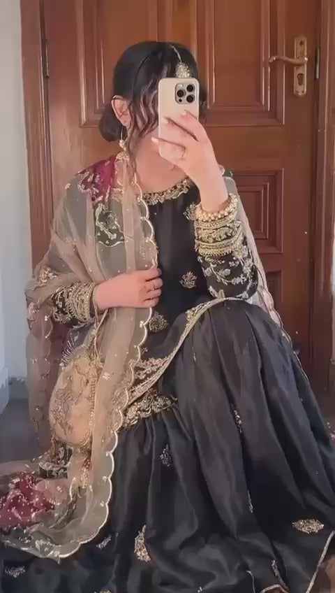 Exclusive Designer Heavy Chinon Sequin Embroidery Suit Set