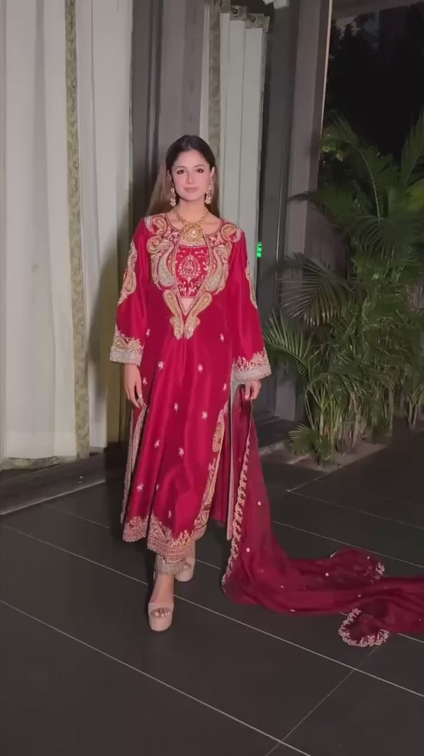 Beautiful Thread & 5mm sequins embroidery work & Fully Stich Blouse